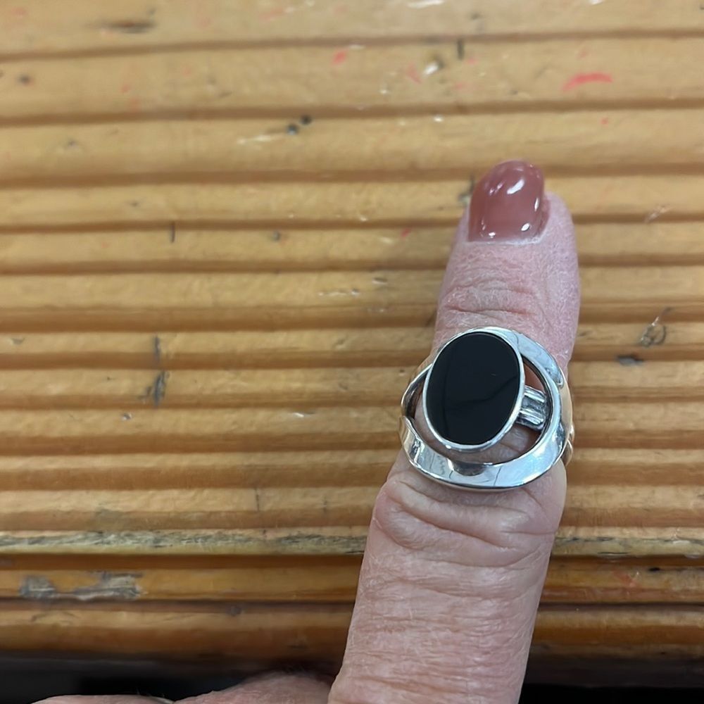 Sterling and black onyx